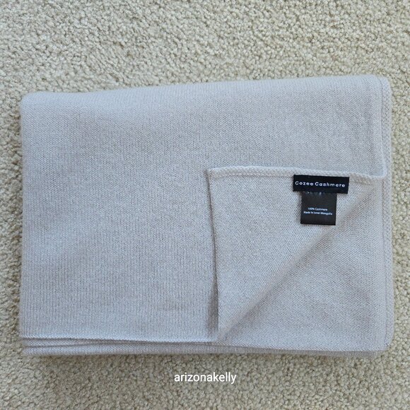 Cozee Cashmere Accessories - NWOT Cozee Cashmere Travel Wrap Light Tan Scarf
